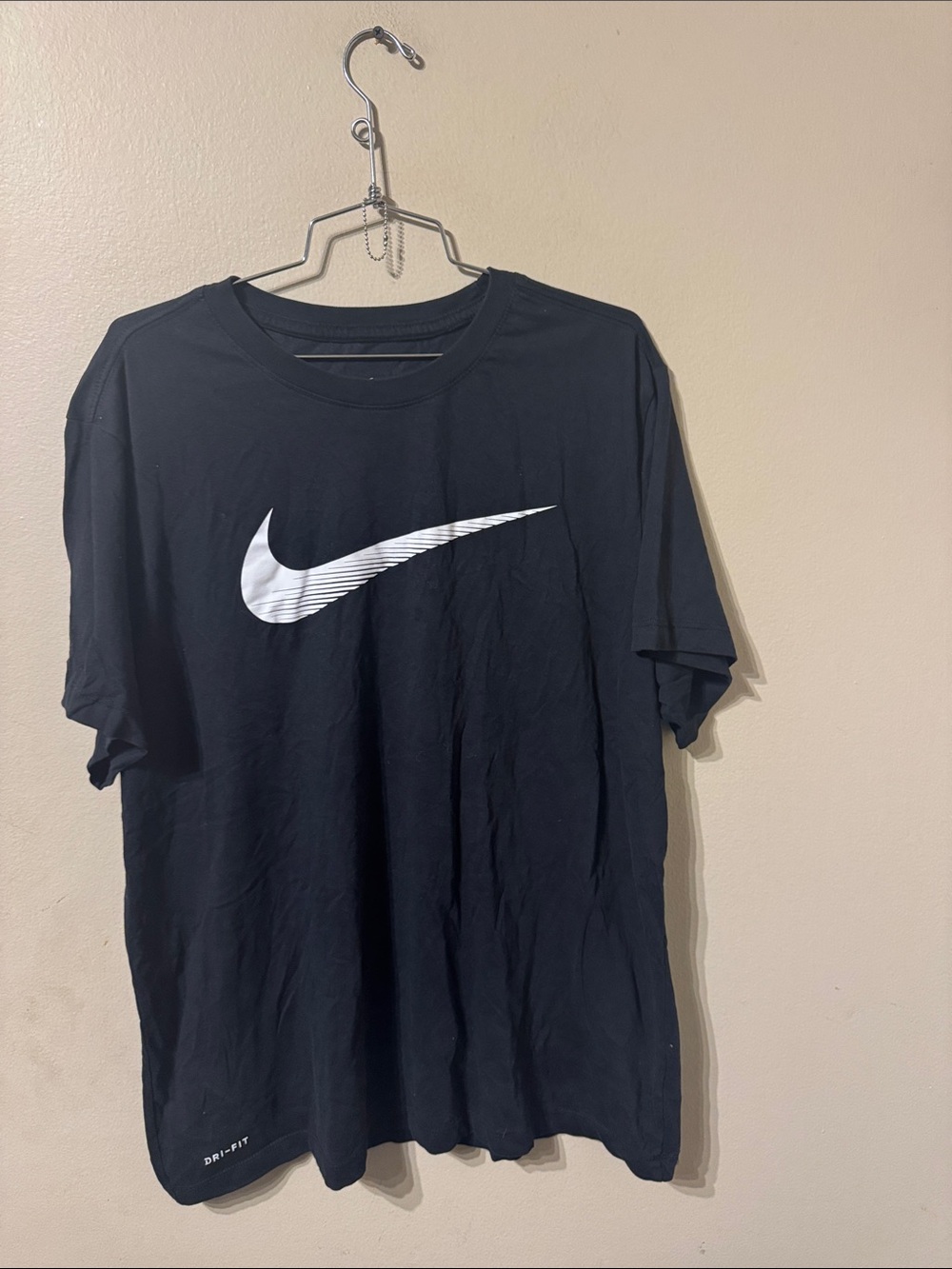 Unisex short sleeve crew neck black Nike dri fit shirt sz XL cotton blend